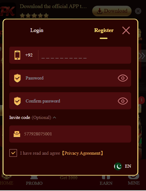 PK Plus Game Register